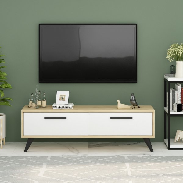 Banc multimédia Melisa - Chêne saphir/blanc Banc multimédia Melisa - Chêne saphir/blanc