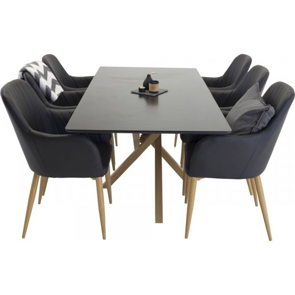 Paolo karmstol - Ekimitation/svart PU Paolo karmstol - Ekimitation/svart PU