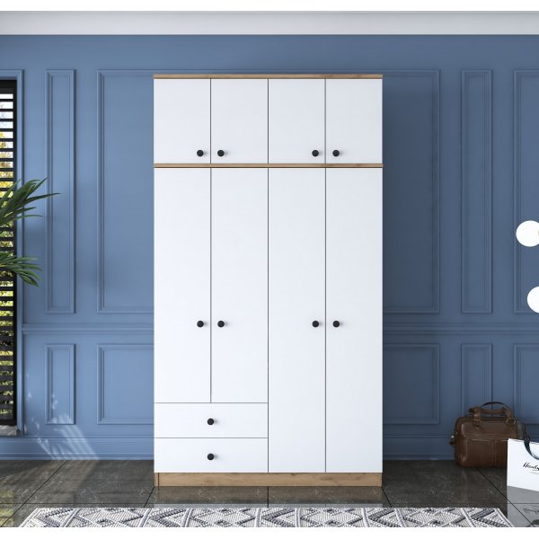 Armoire Mendy 120 cm - Noyer/blanc Armoire Mendy 120 cm - Noyer/blanc