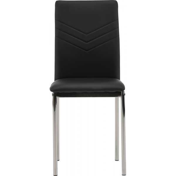 Chaise de salle à manger Lily - Noir PU/chrome Chaise de salle à manger Lily - Noir PU/chrome