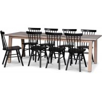 Norsjövallen matgrupp 240 cm inkl 8 st svarta Trestle pinnstolar - Vitoljad ekfanér Norsjövallen matgrupp 240 cm inkl 8 st svarta Trestle pinnstolar - Vitoljad ekfanér