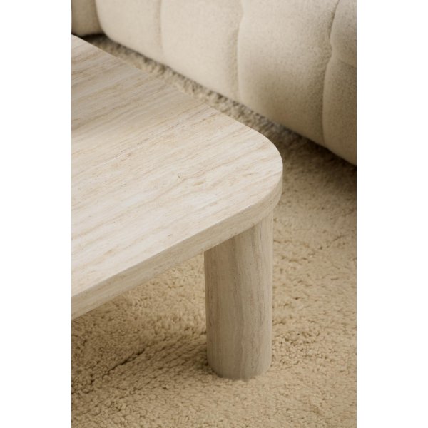 Solano soffbord 100 x 75 cm - Beige travertin-look
