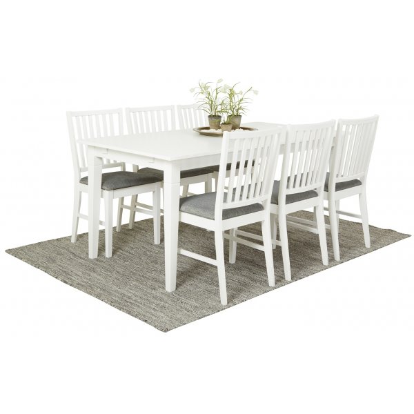 Vienna stol - Vit/grått tyg Vienna stol - Vit/grått tyg