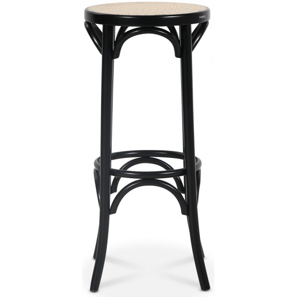 No 73 barpall h�g med rottingsits - Svart