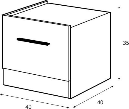 Dentro nachtkastje links - Wit/sirling eiken