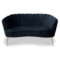 Snäckan 2-sits sammetssoffa svart / Mässing Snäckan 2-sits sammetssoffa svart / Mässing