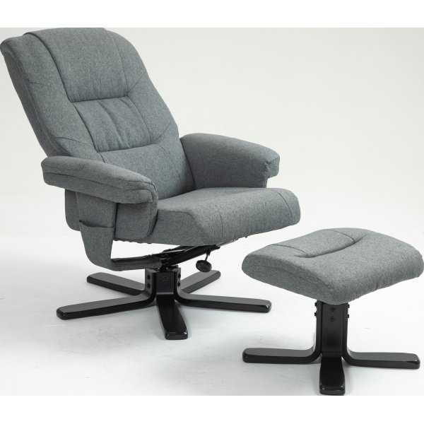 Relaxfauteuil met voetenbank grijs - Oslo Relaxfauteuil met voetenbank grijs - Oslo