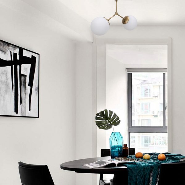 Damar taklampa 6332 - Guld/vit