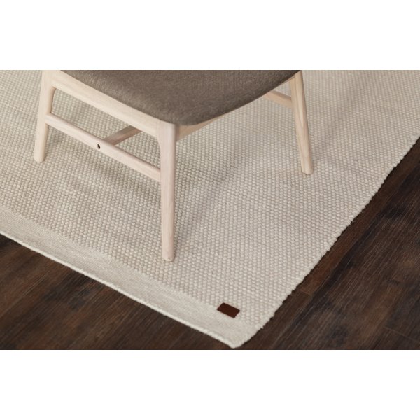 Tapis tuft en laine tiss main Blanc