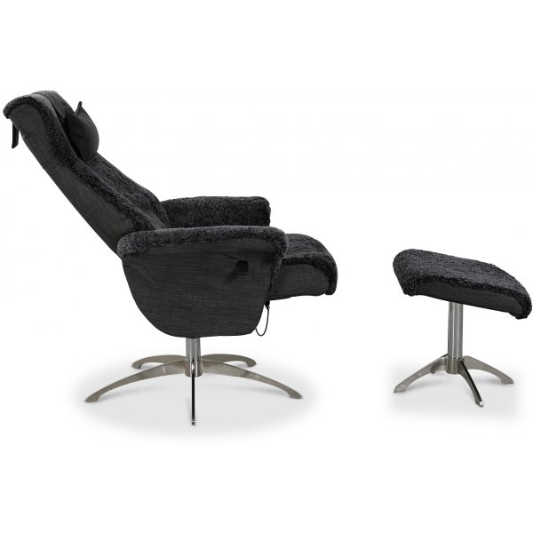 Ullrik fårskinnsfåtölj i mörkgrått fårskinn Ullrik fårskinnsfåtölj i mörkgrått fårskinn