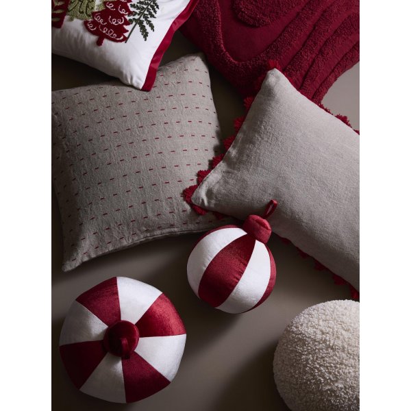 Coussin dcoratif boule 28 cm - Rouge