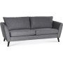 Country 2-sits soffa - Gr (tyg) / Svarta ben + Mbeltassar