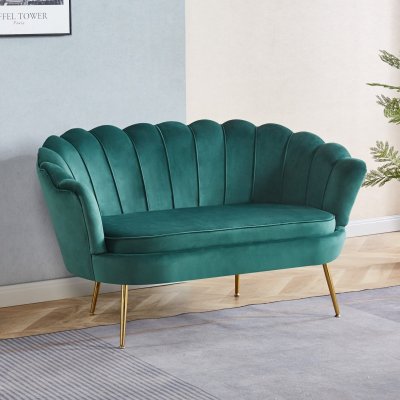 Kingsley 2-sits soffa i sammet - grn / mssing