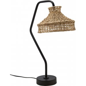 Lampe de table Loft - Rotin/noir - 22 cm