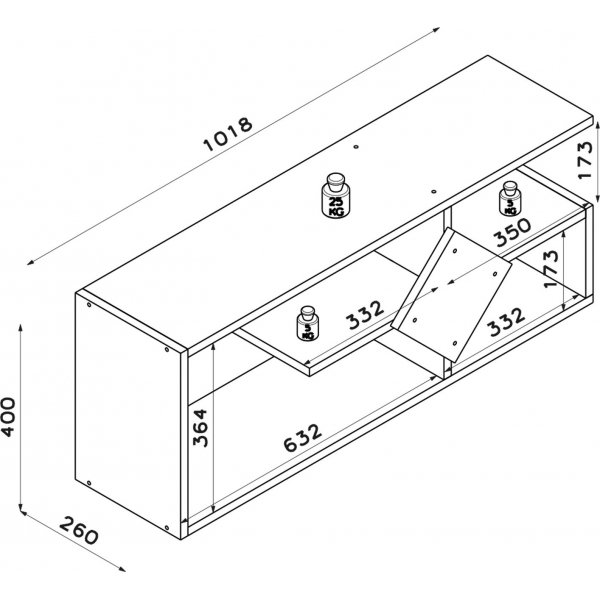 Intens TV-bnk - Vit/ek