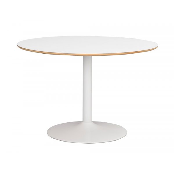 Bailey matbord runt - Vit-laminat trumpetfot