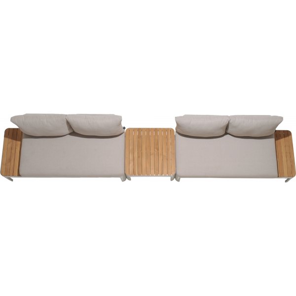 Portals lounge groep 1 - Wit/teak Portals lounge groep 1 - Wit/teak