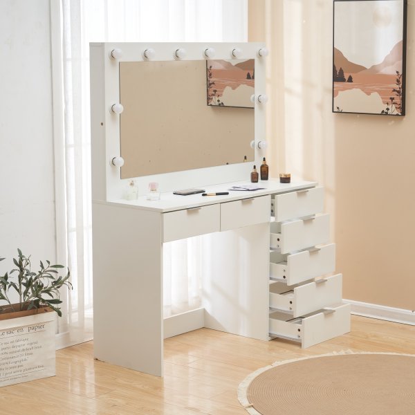 Kaptafel met verlichting en opbergruimte / Gigi