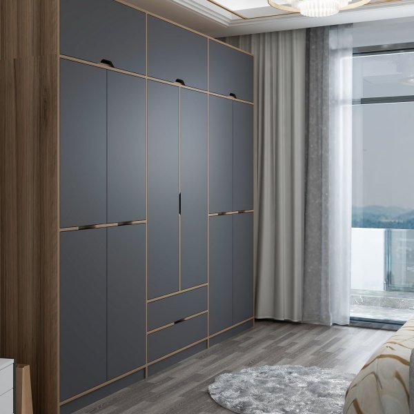 Armoire Elina 277 x 52 x 253 cm - Anthracite/marron Armoire Elina 277 x 52 x 253 cm - Anthracite/marron