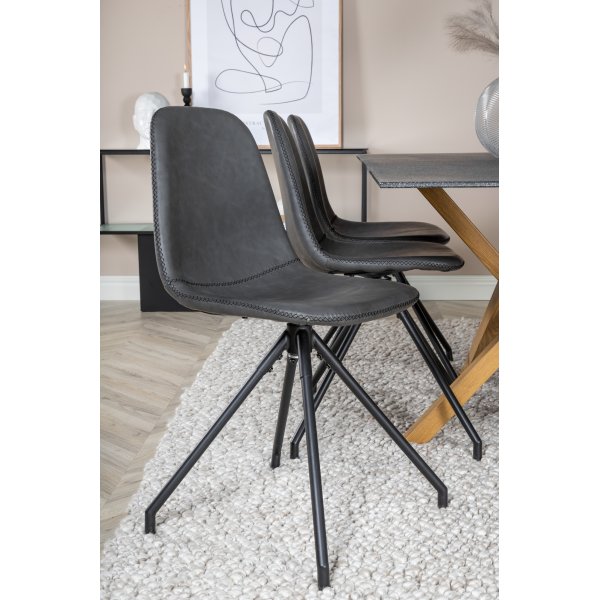 Bridge snurrbar matstol - Svart PU Bridge snurrbar matstol - Svart PU