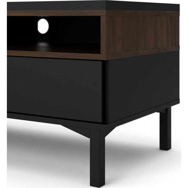 Banc multimédia Roomers - Noir/noyer Banc multimédia Roomers - Noir/noyer