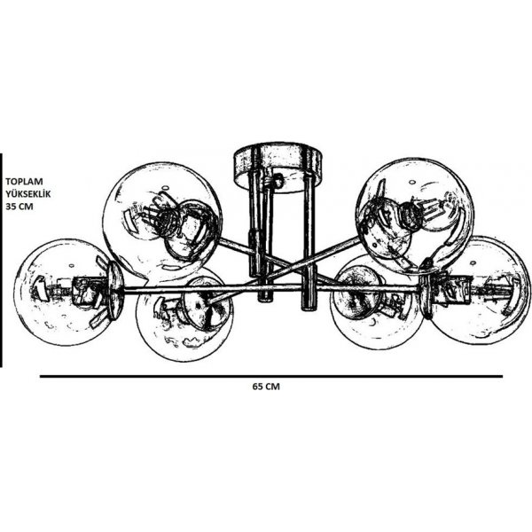 Plafonnier Dolunay 6 - Blanc
