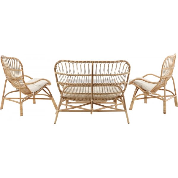 Groupe de canapés Ella - Rotin/écru Groupe de canapés Ella - Rotin/écru