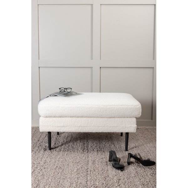 Savanna sittpuff - Vit teddy