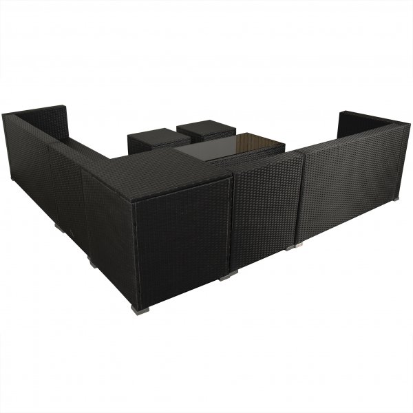 Loungegrupp Djursvik med Inbyggd f�rvaring - Svart konstrotting