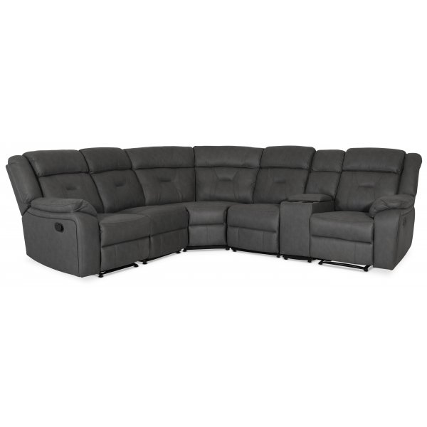 Manhattan hoekbank - relaxfauteuil en bekerhouder - Grijs PU Manhattan hoekbank - relaxfauteuil en bekerhouder - Grijs PU