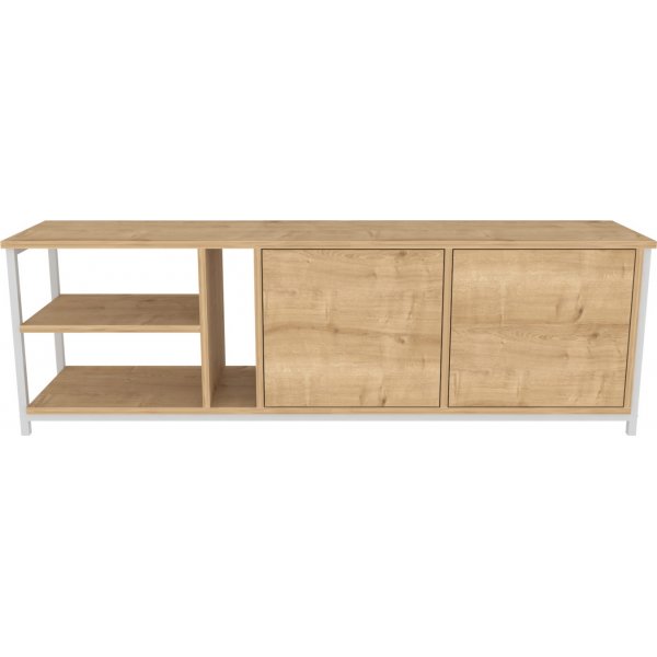 Banc multimédia Primrose - Blanc/chêne Banc multimédia Primrose - Blanc/chêne