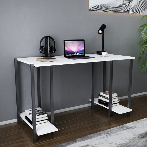 Bureau Academy 125,2 x 60 cm - Noir/blanc Bureau Academy 125,2 x 60 cm - Noir/blanc