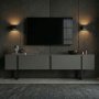TV-b�nk Orost 180 cm - Antracit/svart