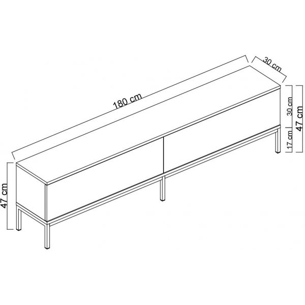 Banc TV Lord - Anthracite/argent Banc TV Lord - Anthracite/argent