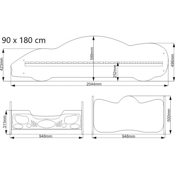 Louie racerbil barnsäng - Valfri färg och storlek! Louie racerbil barnsäng - Valfri färg och storlek!
