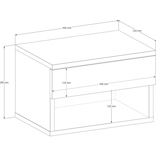 Ribes vägghängt sängbord - Antracit Ribes vägghängt sängbord - Antracit