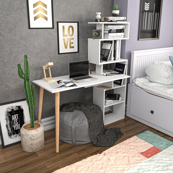 Verna skrivbord 133 x 55 cm - Vit Verna skrivbord 133 x 55 cm - Vit