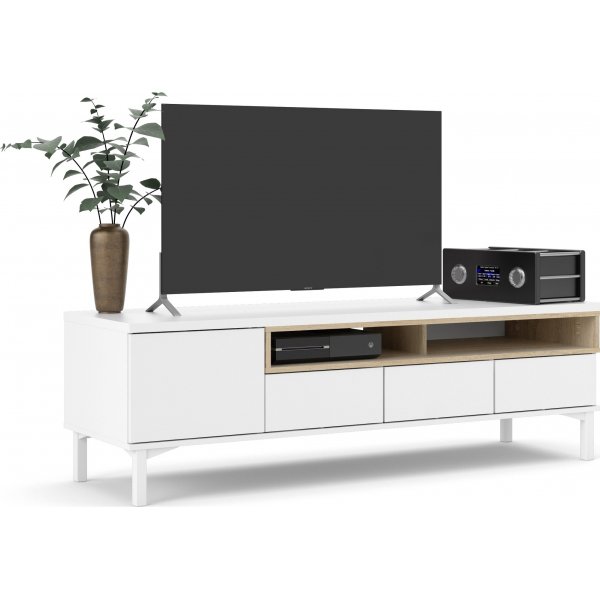 Roomers mediabank - Wit/eiken Roomers mediabank - Wit/eiken