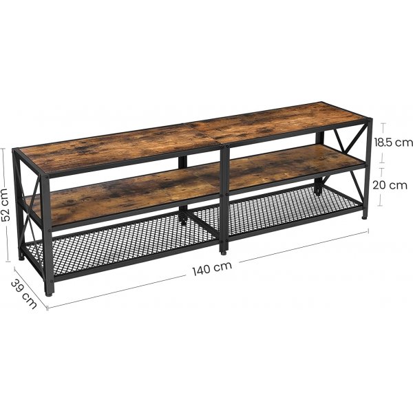 Banc multimdia Maksim 140 cm - Marron/noir