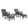Morton Ftljset med bord & fotpallar (recliner) - Mrkgr/gr