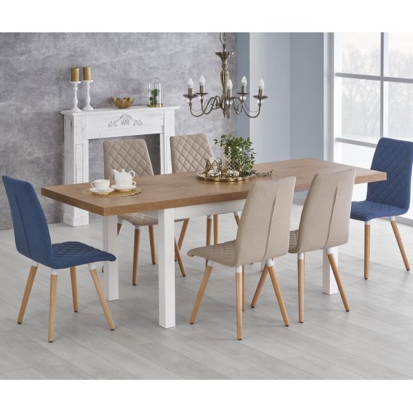 Callahan matbord utdragbart 140-220 cm - Vit/ek Callahan matbord utdragbart 140-220 cm - Vit/ek