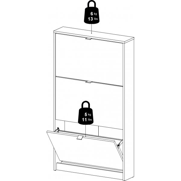 Shoes skoskåp med 3 fack - Vit Shoes skoskåp med 3 fack - Vit