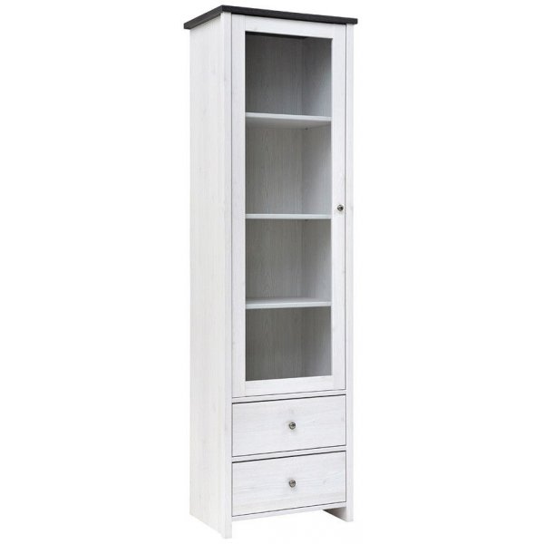 Salvador vitrinskåp - Vit/svart/Glas Salvador vitrinskåp - Vit/svart/Glas