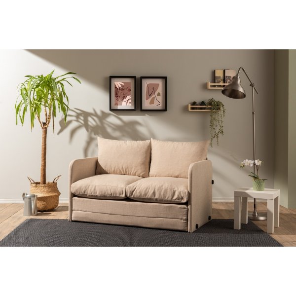 Saga 2-sits bäddsoffa - Beige Saga 2-sits bäddsoffa - Beige