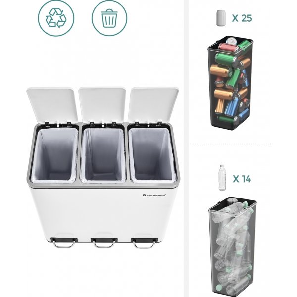 Poubelle Daloa 54 l - Blanc