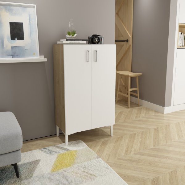 Chetri skoskåp - Safir ek/vit Chetri skoskåp - Safir ek/vit
