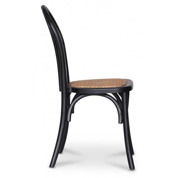 Stol svart med rottingsits - Tone