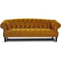 Oxford deluxe 3-sits chesterfield - Lejongul (sammet) Oxford deluxe 3-sits chesterfield - Lejongul (sammet)