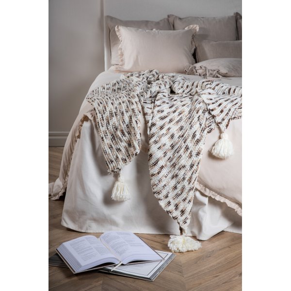 Mickel pläd 130x170 cm - Brun/vit Mickel pläd 130x170 cm - Brun/vit