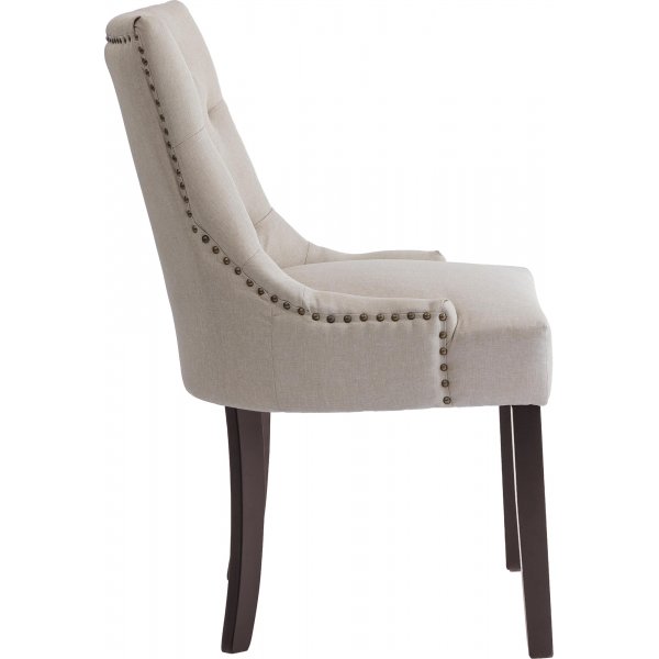 Matstol beige med bruna ben - Tuva + Möbeltassar Matstol beige med bruna ben - Tuva + Möbeltassar